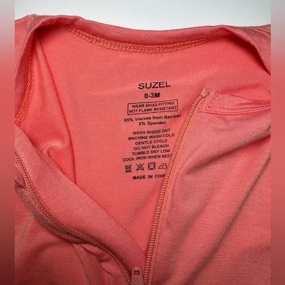 Suzel Baby Girl Bamboo Zip Romper Pajamas Lot Size 0-3M - Picture 5 of 8